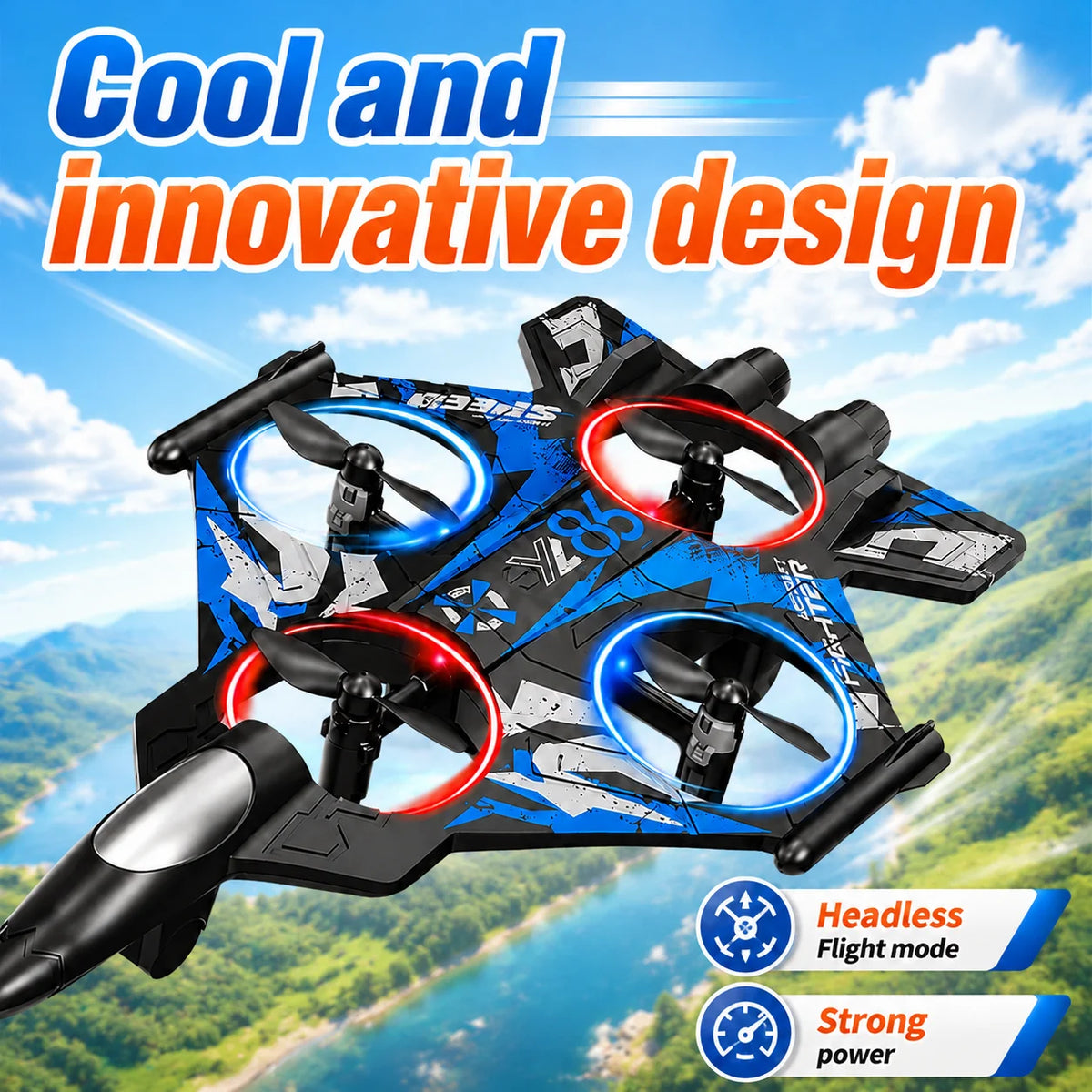 ZNLYRION Fighter RC Drone With Screen Remote And 480P Camera