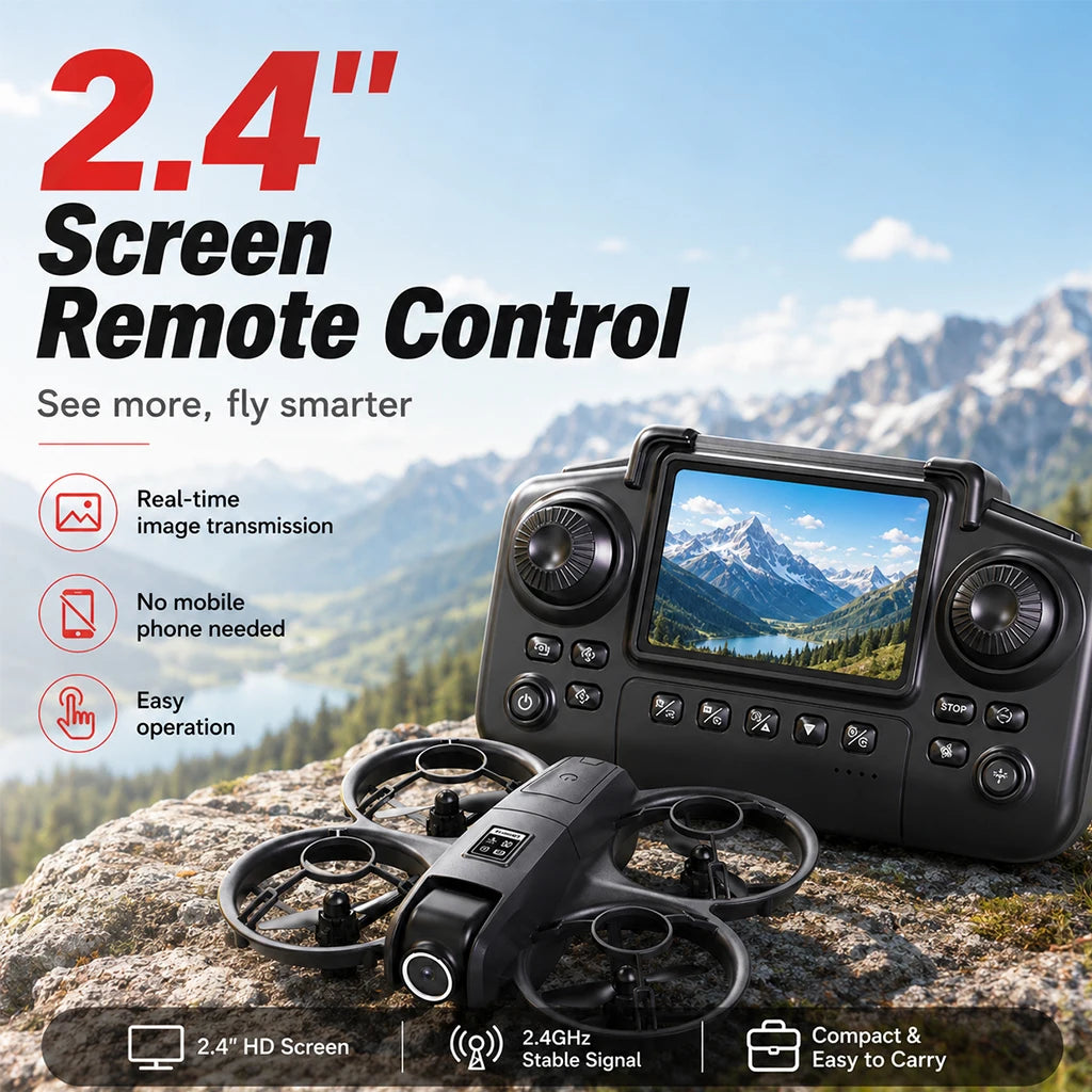 ZNLYRION Protective Drone With Dual Camera And Screen Remote