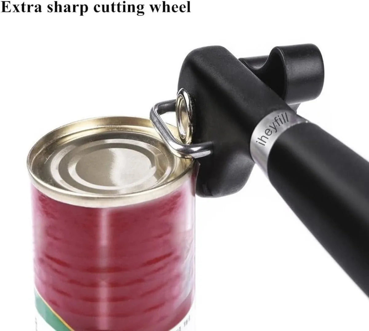 Manual Can Opener Stainless Steel Cut Smooth Edge Easy Grip
