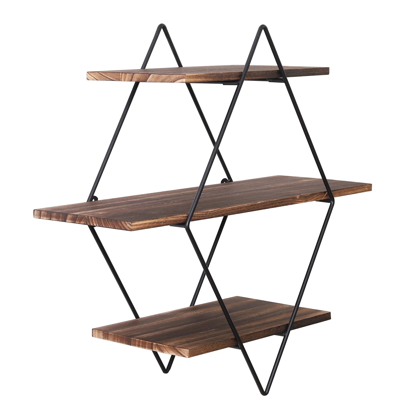 Three Tier Heavy Duty Wood Floating Wall Mounted Shelf