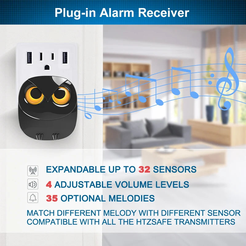 HTZSAFE Wireless Driveway Alarm With Waterproof PIR Motion Detector