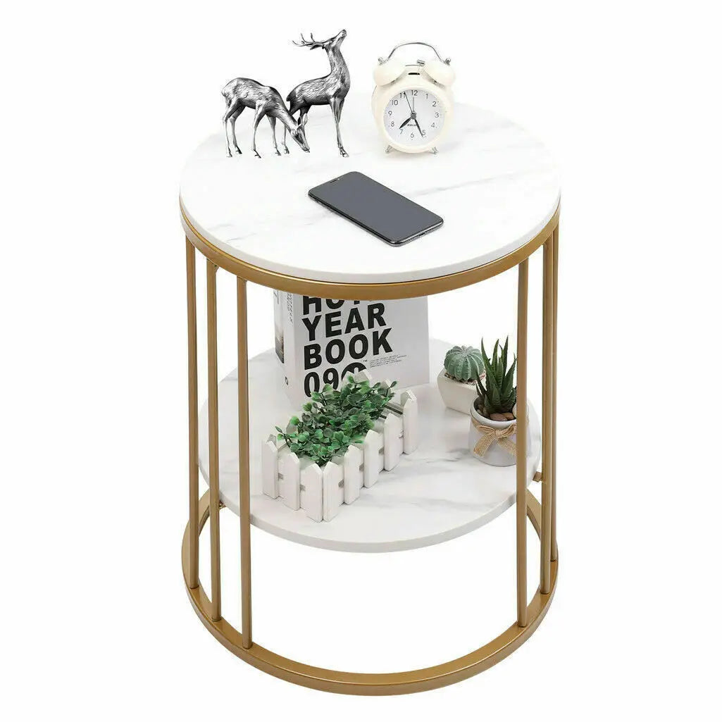 Wisfor Modern Marble Side Table With Jewelry Storage