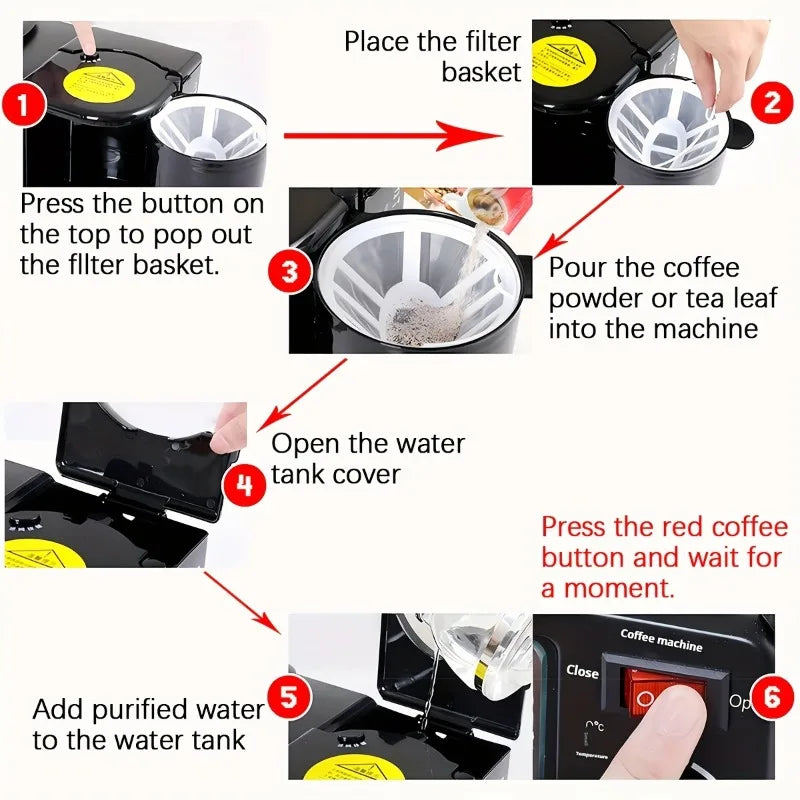 3-in-1 Breakfast Maker With Coffee Eggs Toast And Timer Functions