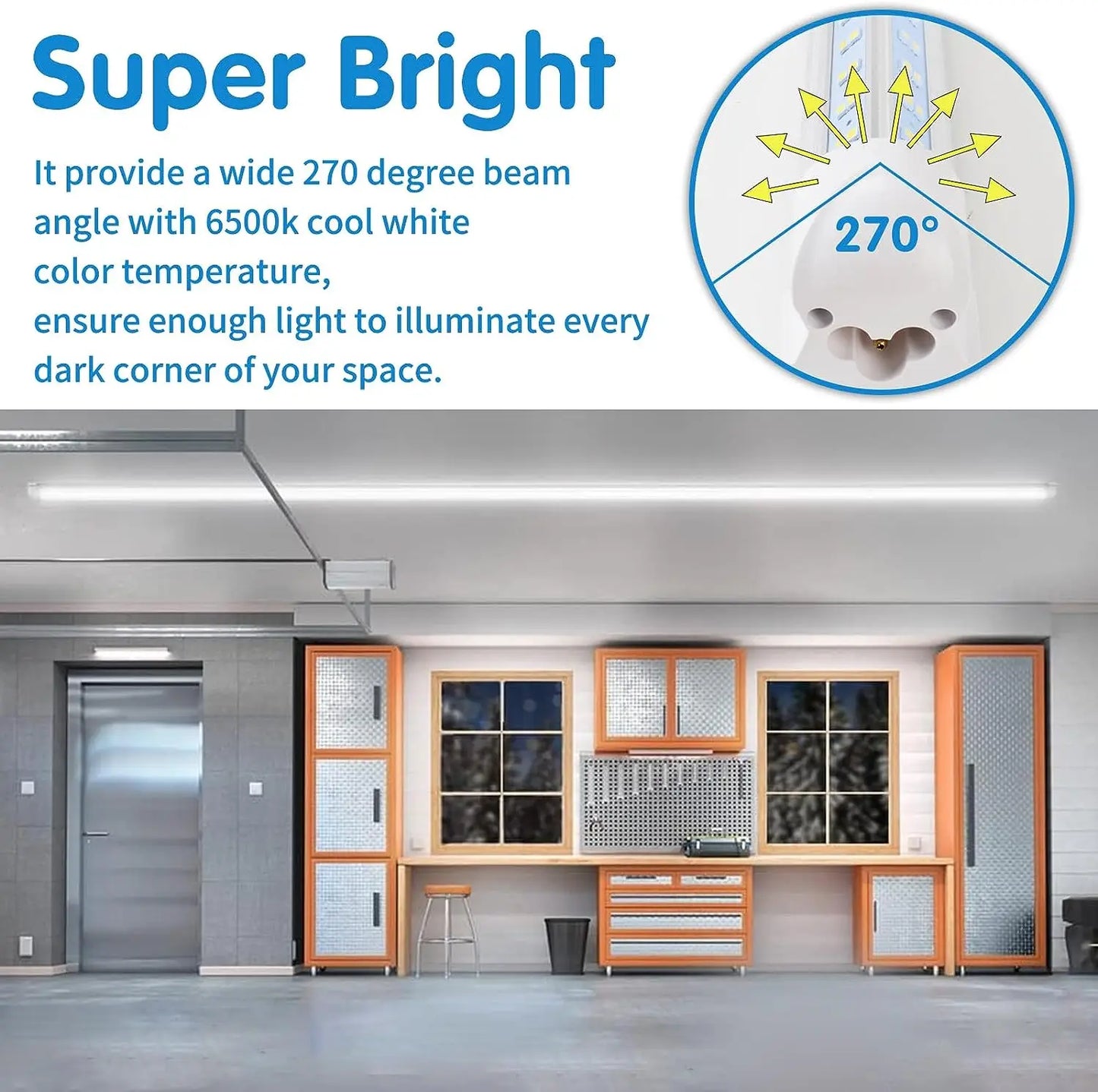 BSK BESTKA Led Shop Lights 50W 6500K 7500LM Linkable