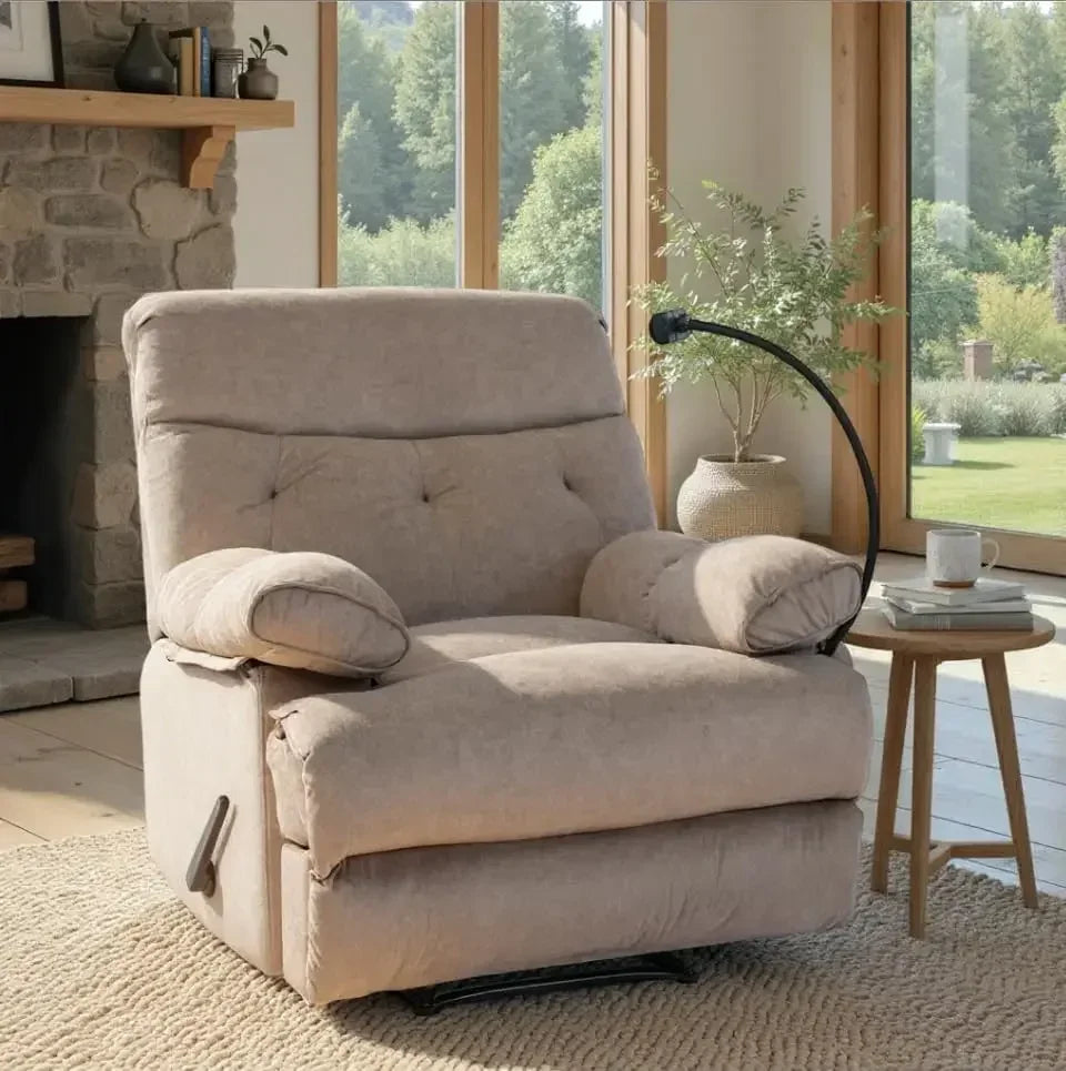 Heavy Duty Manual Recliner Chair With Phone Holder For Adults