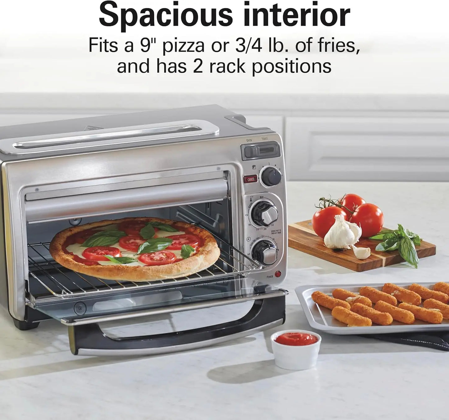 XMSJ 2-In-1 Countertop Toaster Oven And Long Slot 2 Slice Toaster