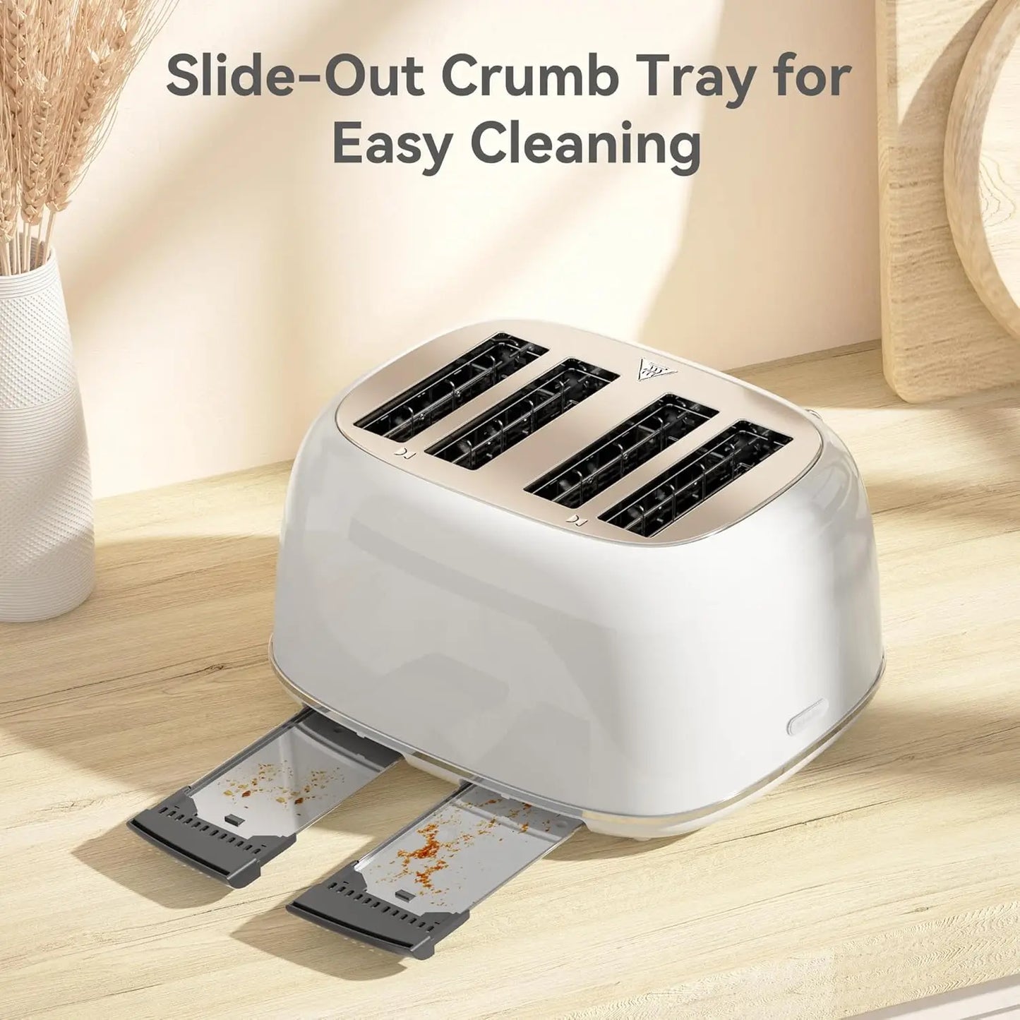 XMSJ 4 Slice Toaster Stainless Steel With 6 Shade Settings