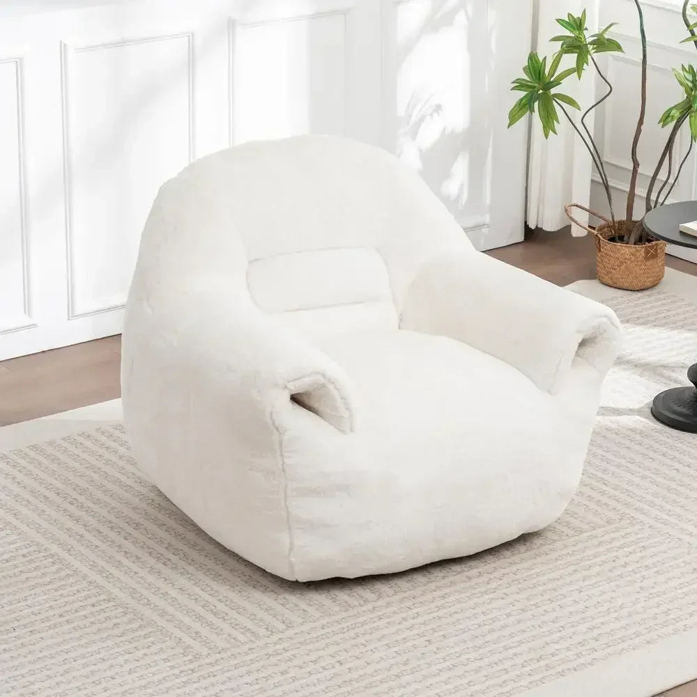 Bean Bag Chair Sofa With Back Support Faux Fur For Adults And Kids