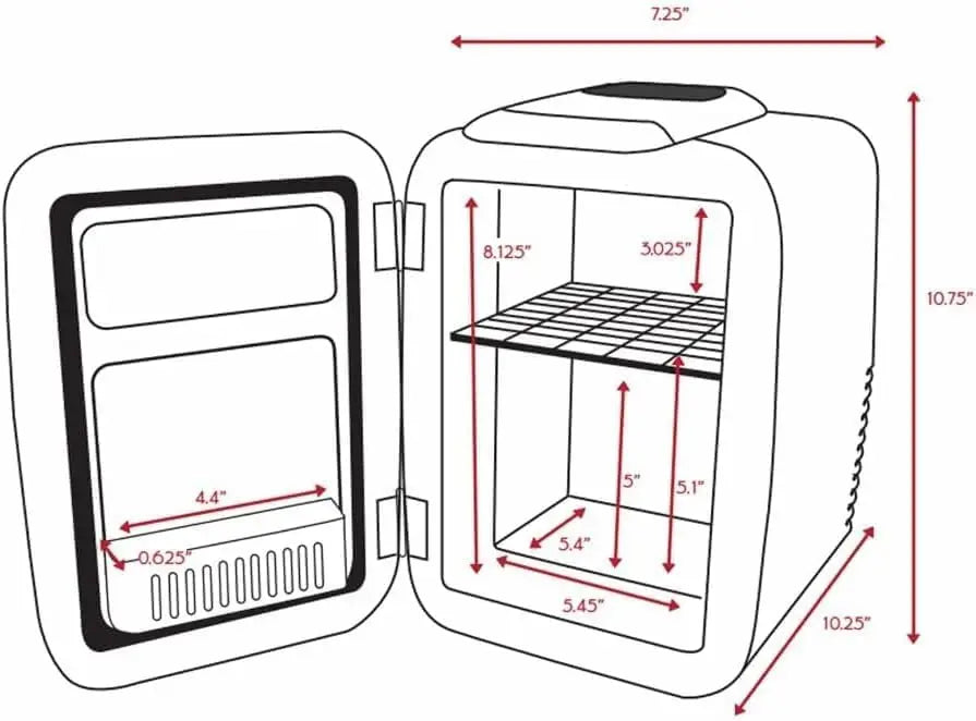 XMSJ Mini Fridge Portable 4L Cooler for Bedroom Dorm Car