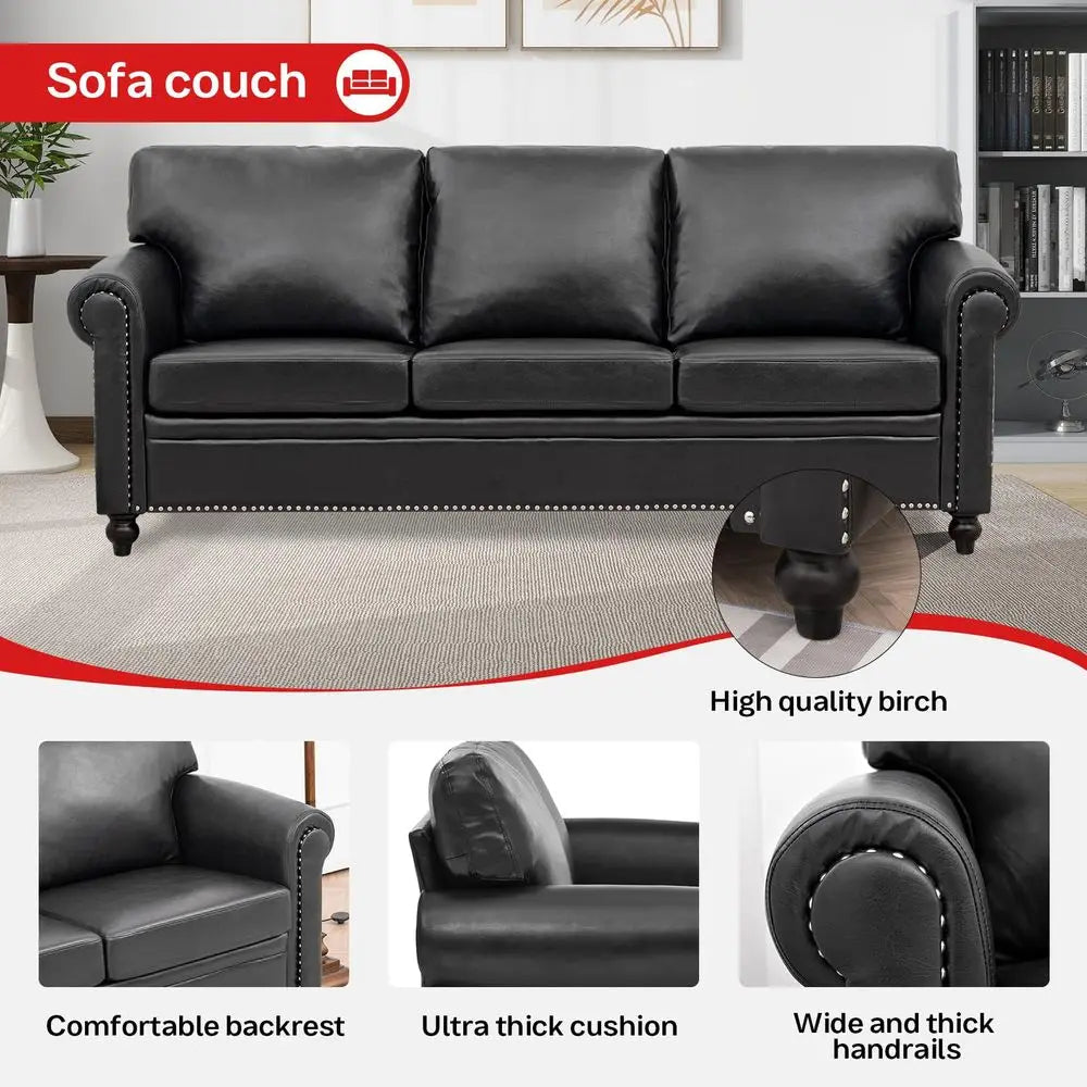 Waiting Room Loveseat With Arms For Office Lobby Black Vinyl