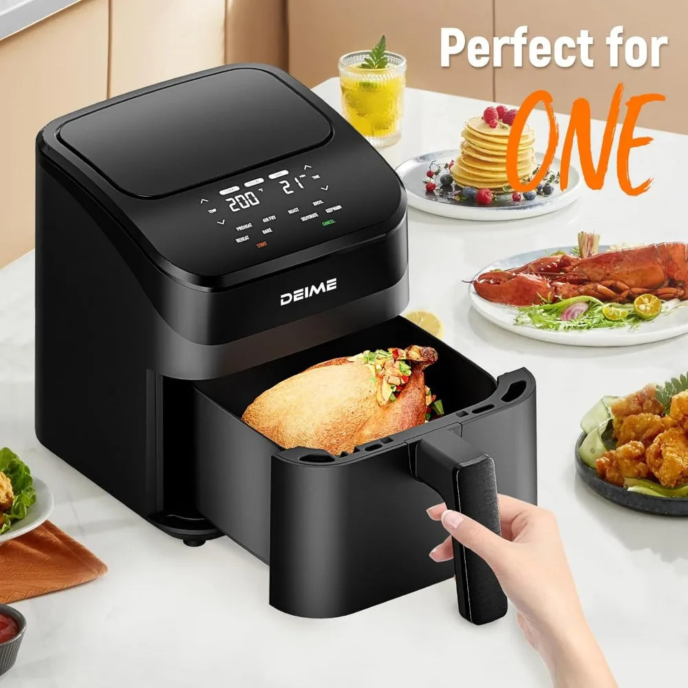 XMSJ Compact Digital Air Fryer Quiet Operation Nonstick Basket