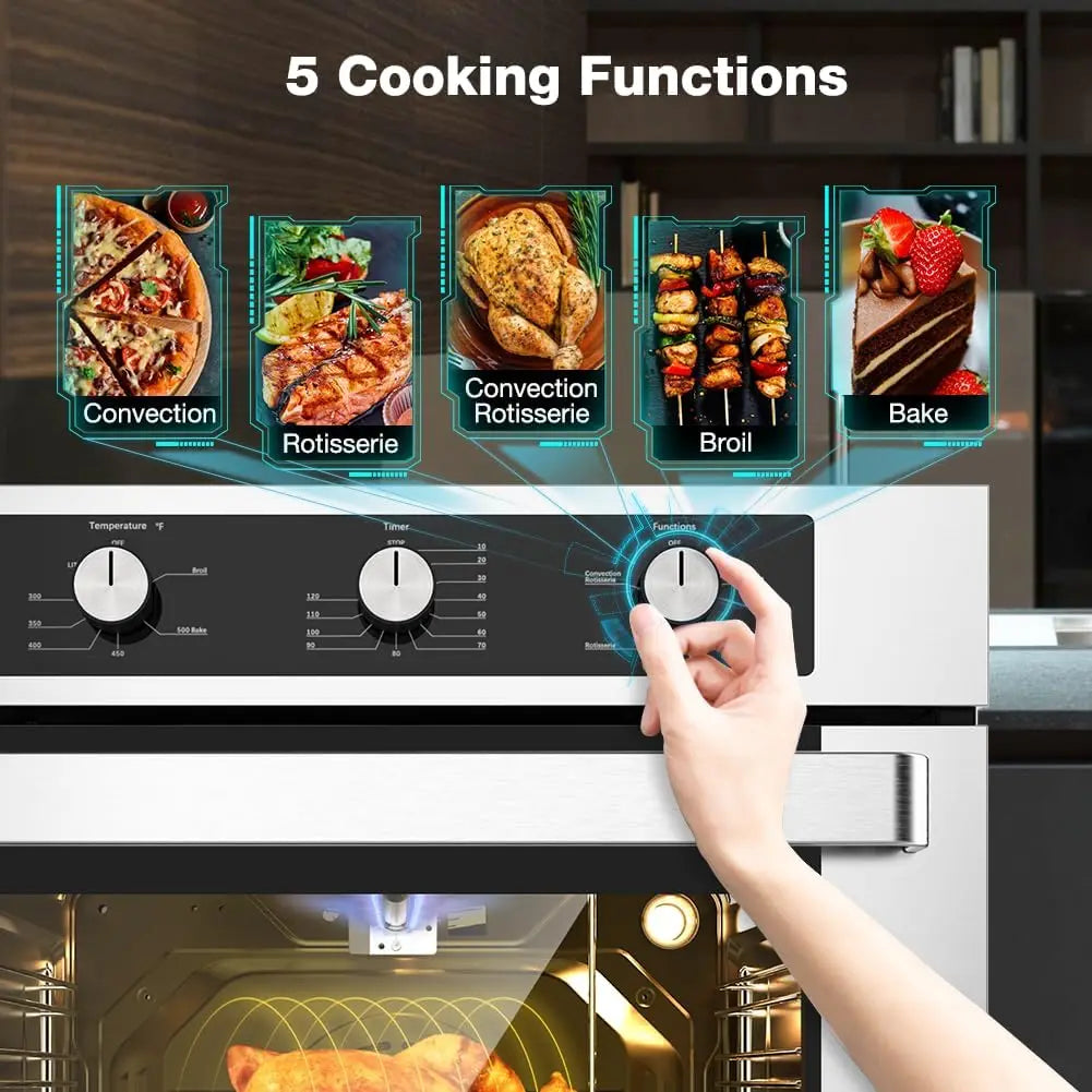 XMSJ Gas Wall Oven With Convection Bake Rotisserie And Timer