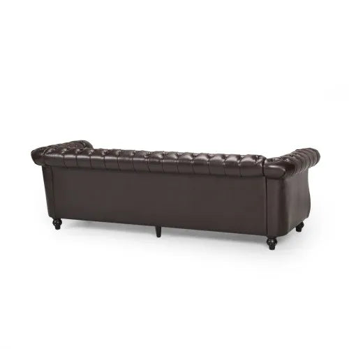 Chesterfield Sofa With Button Tufting Nailhead Trim Scrolled Arms