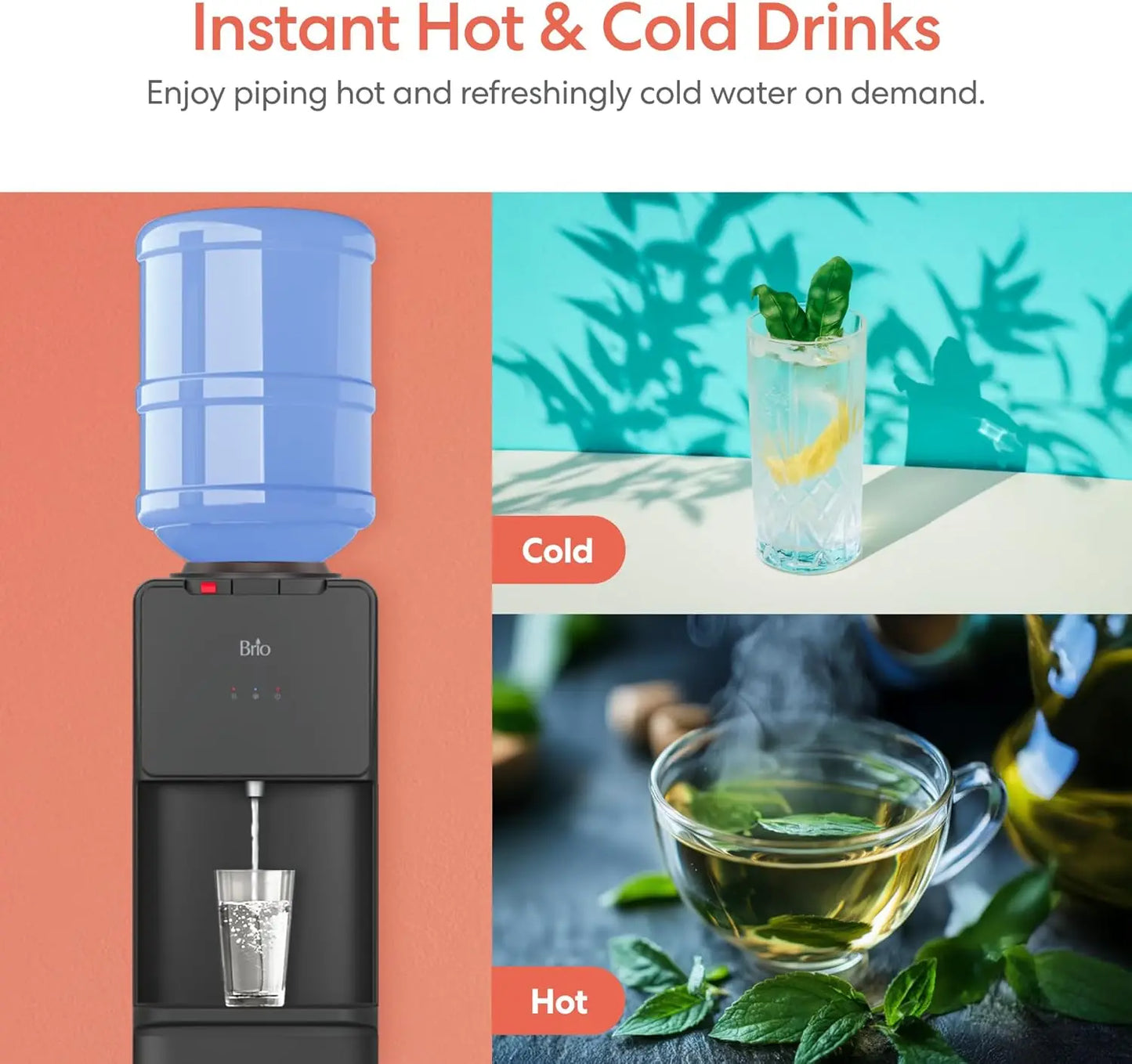 XMSJ 130 Series Top Load Water Cooler Dispenser Hot Cold Spill Free