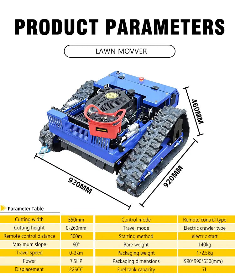 DEEPKRON RELYMG Remote Control Zero Turn Slope Lawn Mower