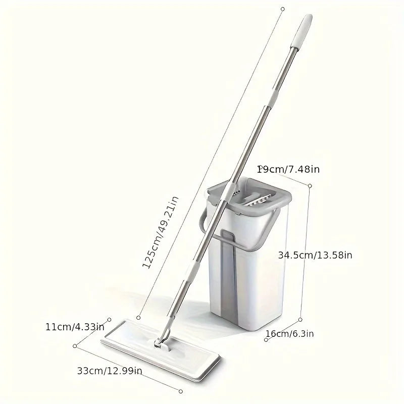 ATMDOG Hands Free Flat Mop Bucket Set For Wet Floors