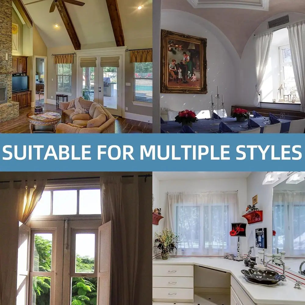 Decorative Stainless Steel Curtain Rod Set With Wall Brackets