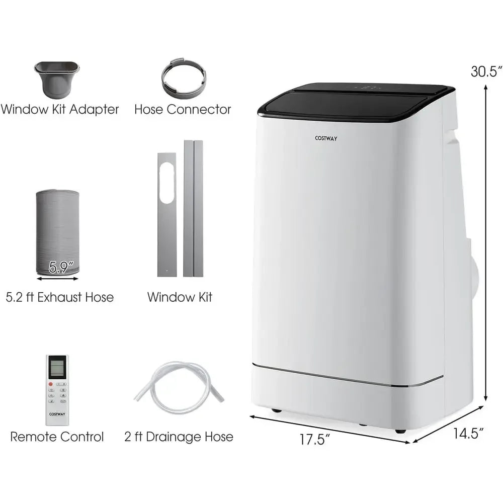 15000 BTU Portable Air Conditioner With Heat Auto Swing Dehumidifier