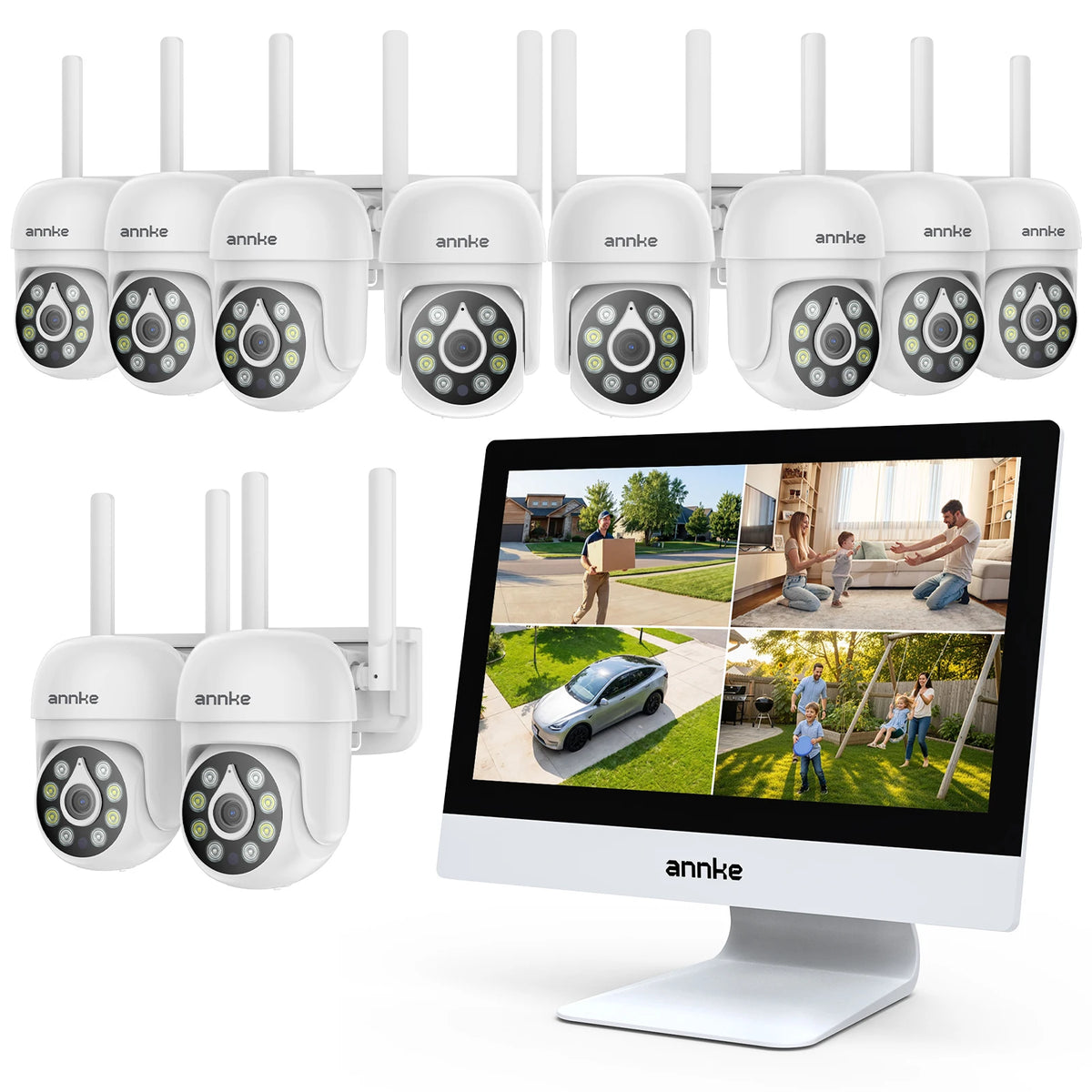 ANNKE 5MP PTZ Wireless Outdoor Security Camera System With NVR