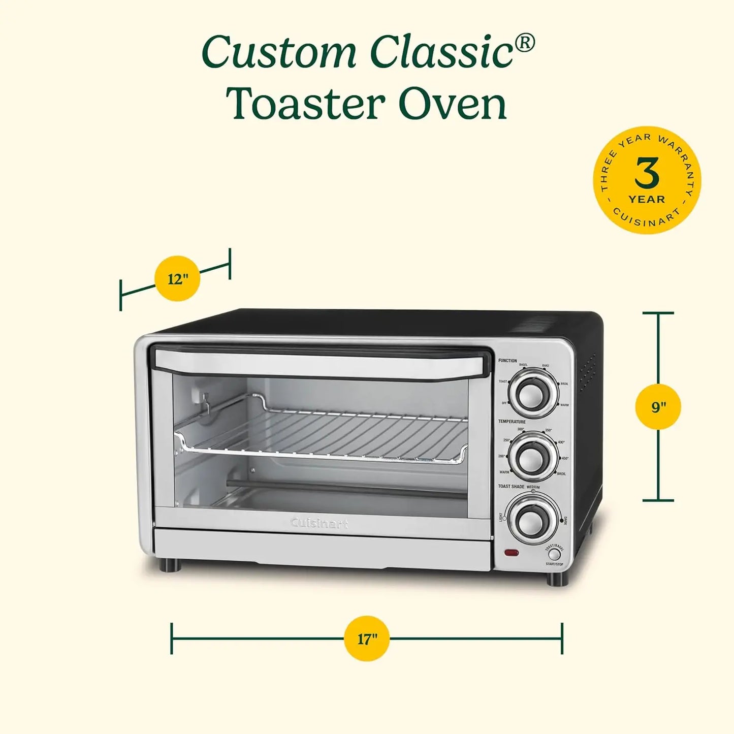 XMSJ Custom Classic Toaster Oven Broiler 1800W Countertop