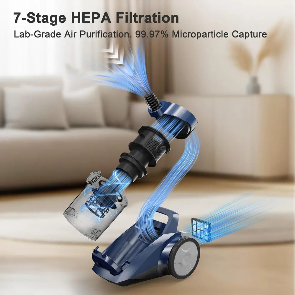 XMSJ Bagless Canister Vacuum Cleaner With HEPA Filter