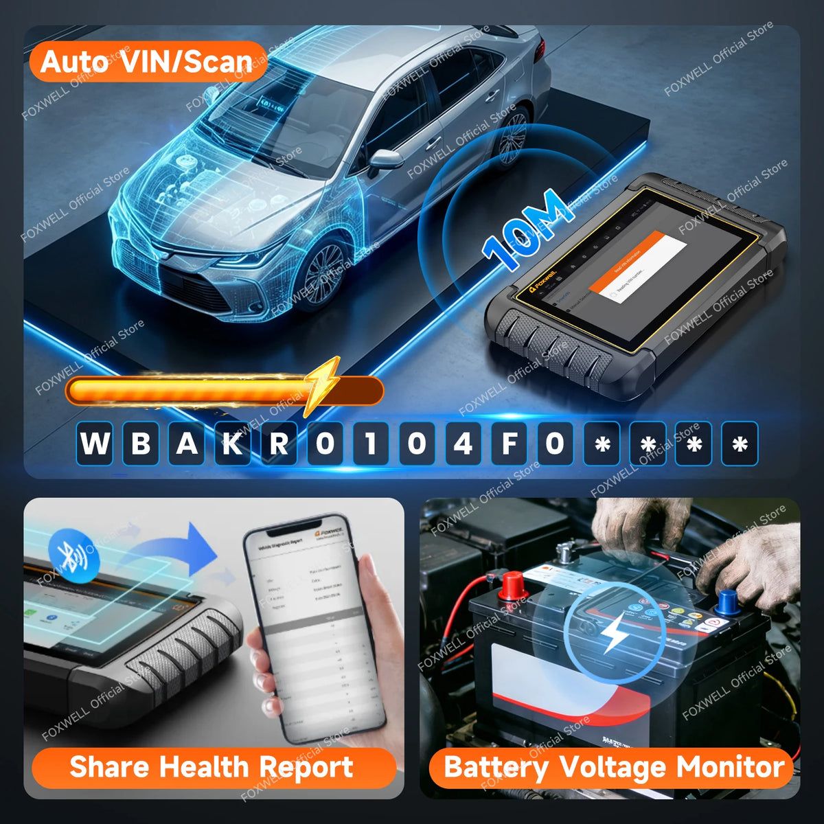 FOXWELL NT809BT Bluetooth All System Bi Directional OBD2 Diagnostic Scanner