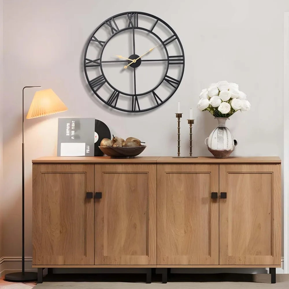 Numeral Metal Analog Wall Clock for Living Room and Bedroom