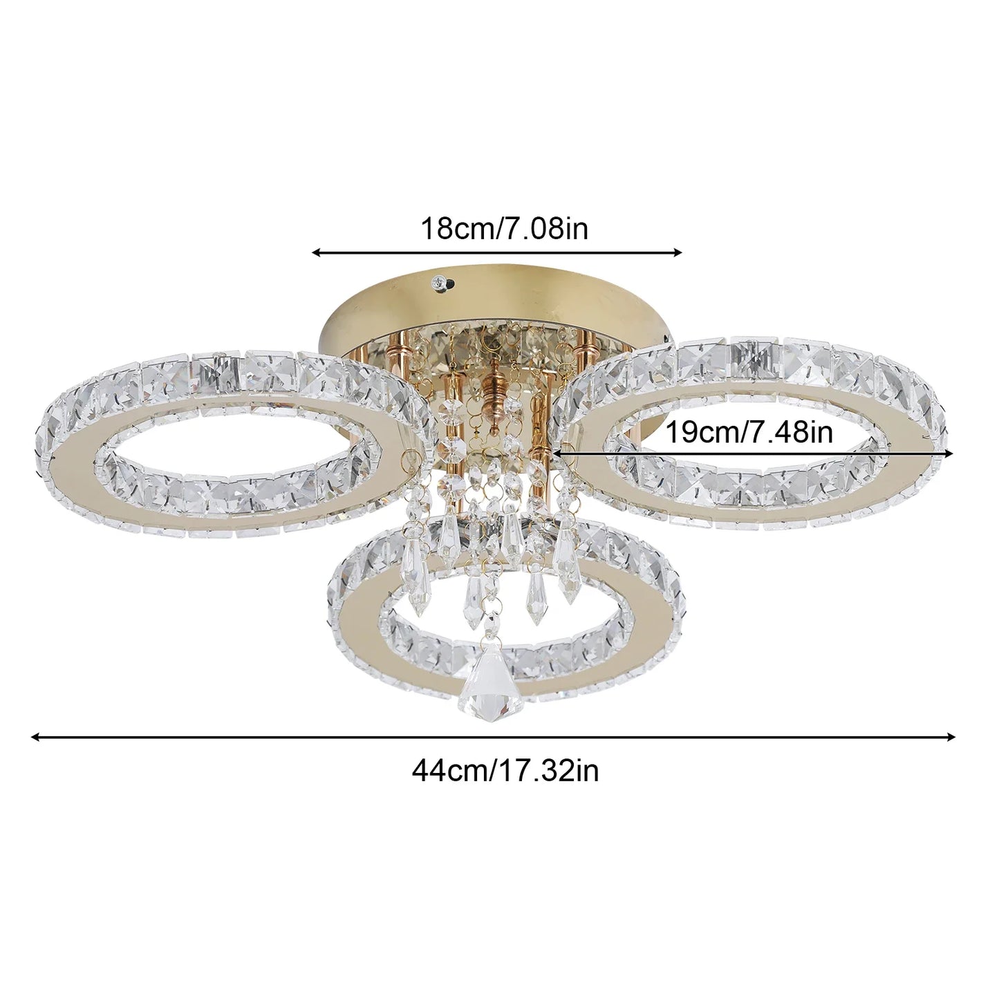 Vetrulus Modern Crystal Led Ceiling Light For Living Room