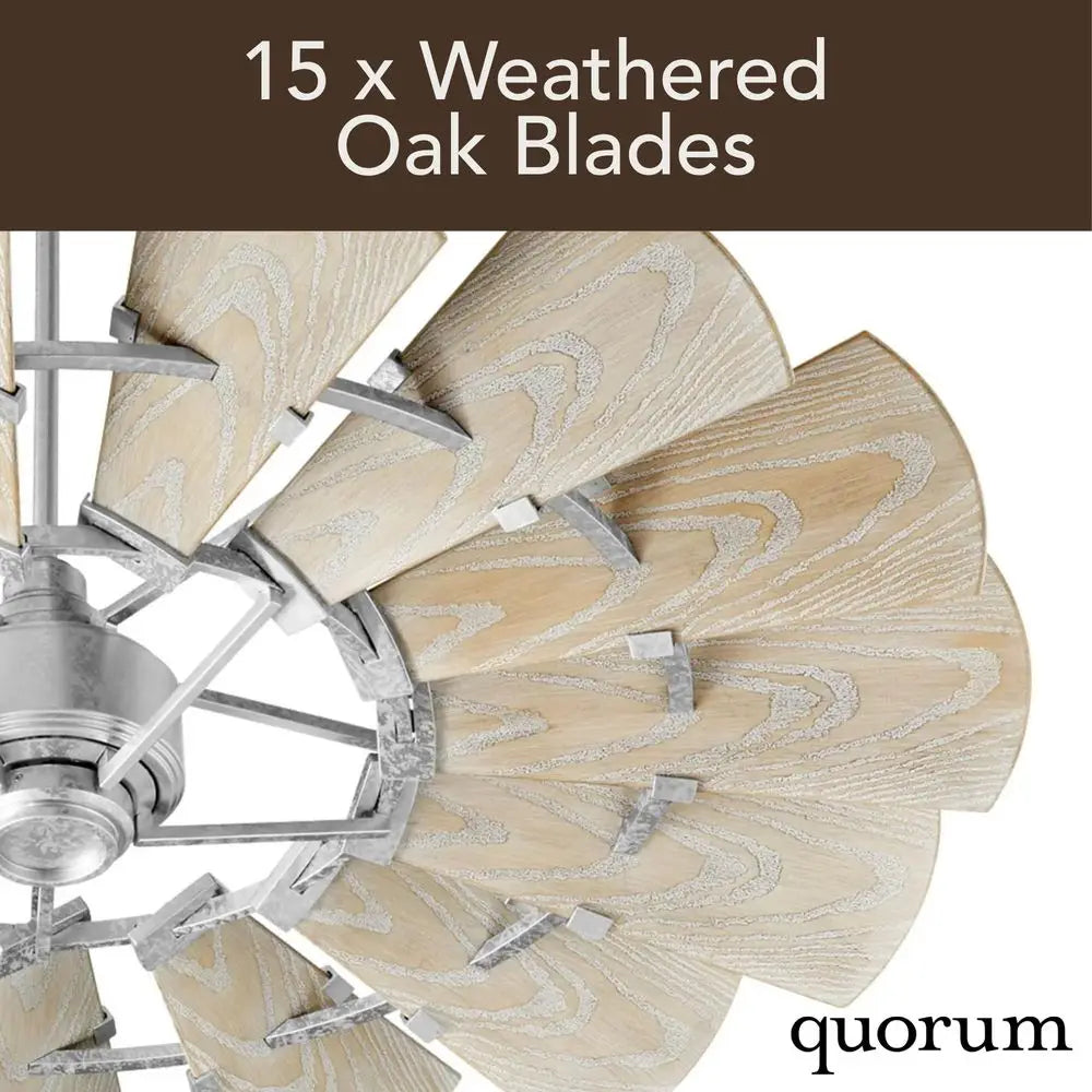 YTYIN Windmill 15 Blade Wagon Wheel Ceiling Fan DC Motor