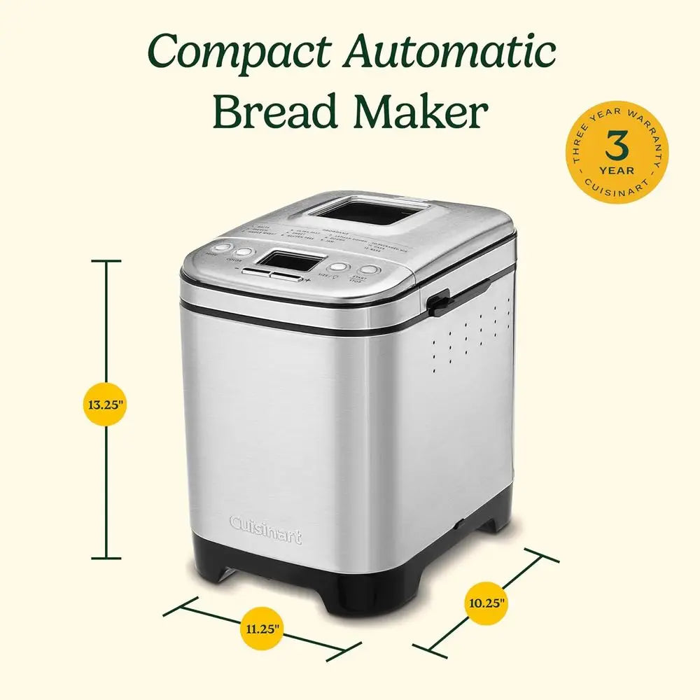 Stainless Steel Automatic Bread Maker With 12 Menu Options