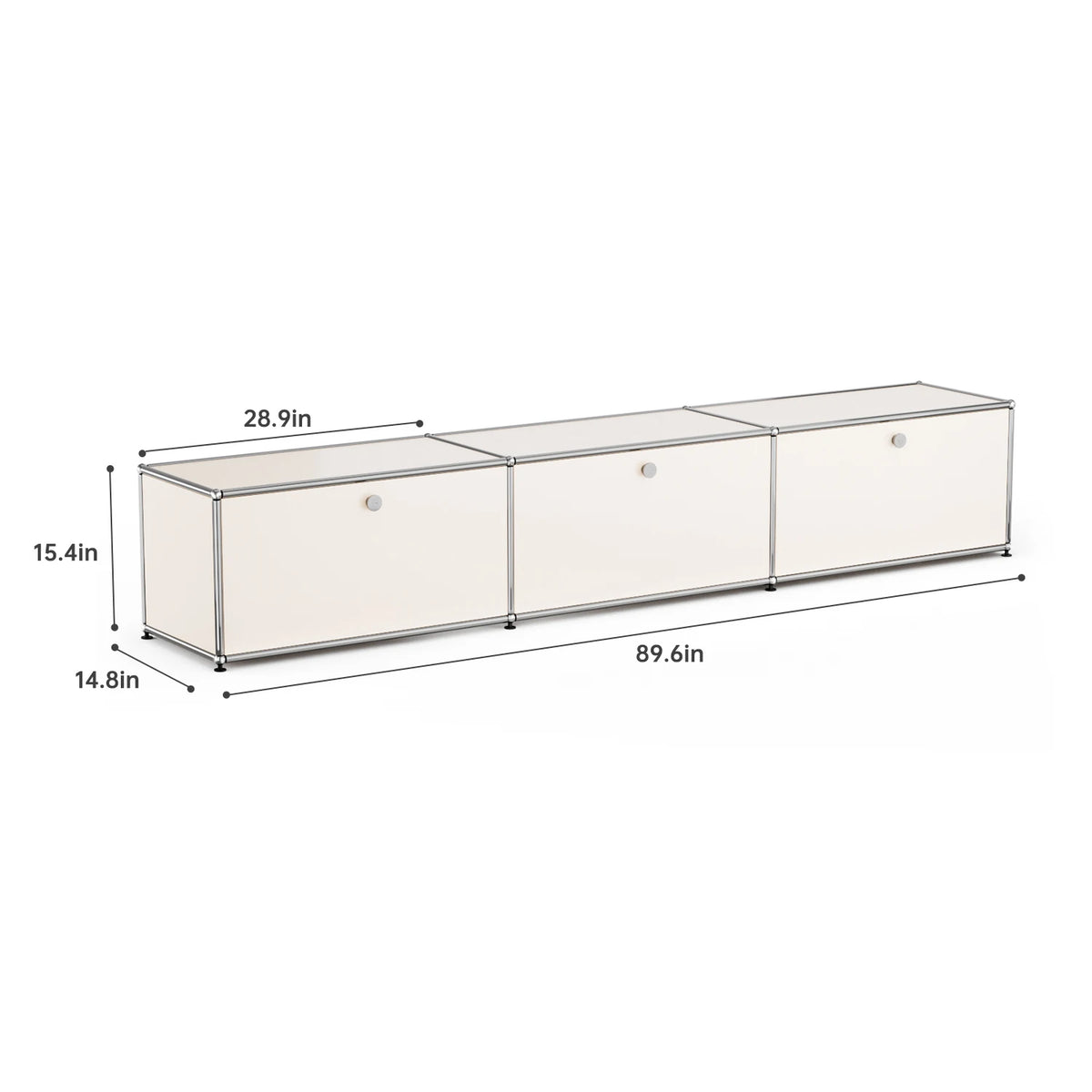 Modern Stainless Steel TV Stand Media Console With Storage Drawer