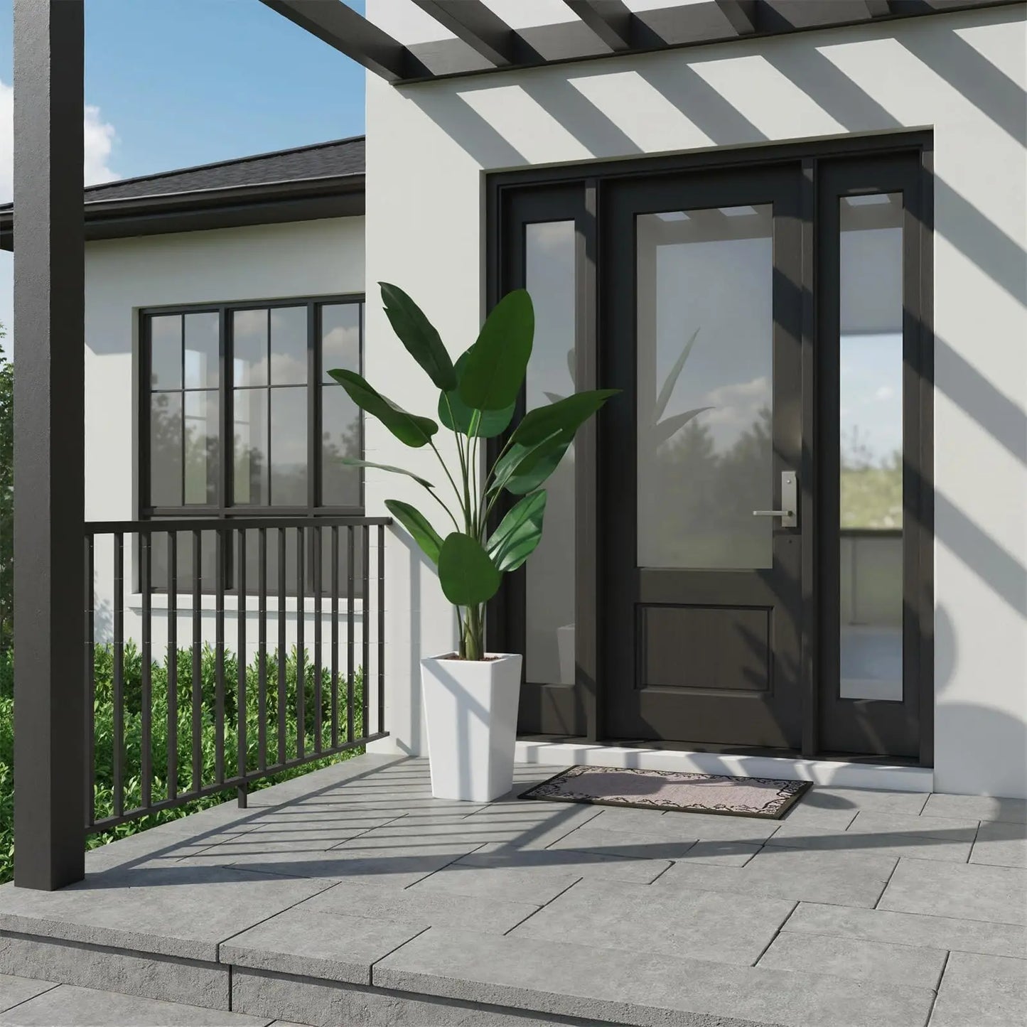Himiss Faux Banana Tree Artificial Plant With Indoor Planter