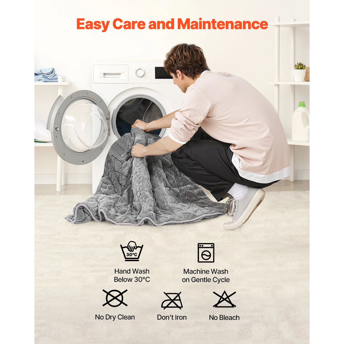 SucceBuy Weighted Sherpa Fleece Blanket With Glass Beads