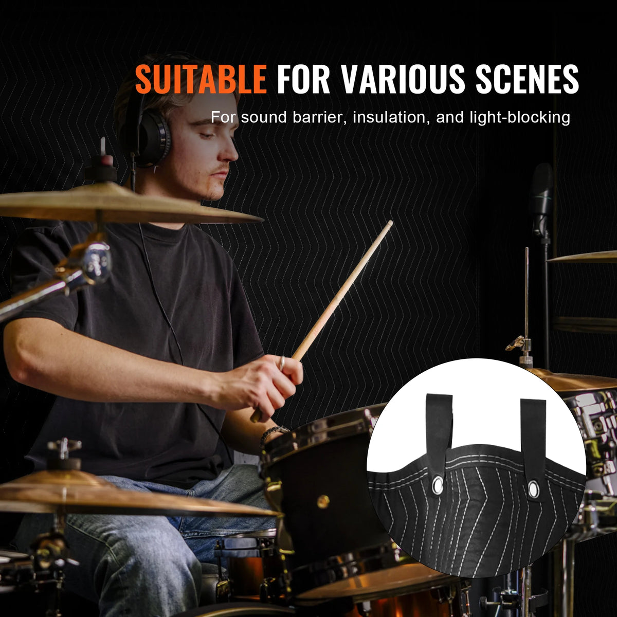 SucceBuy Sound Dampening Blanket With Grommets For Studio And Door