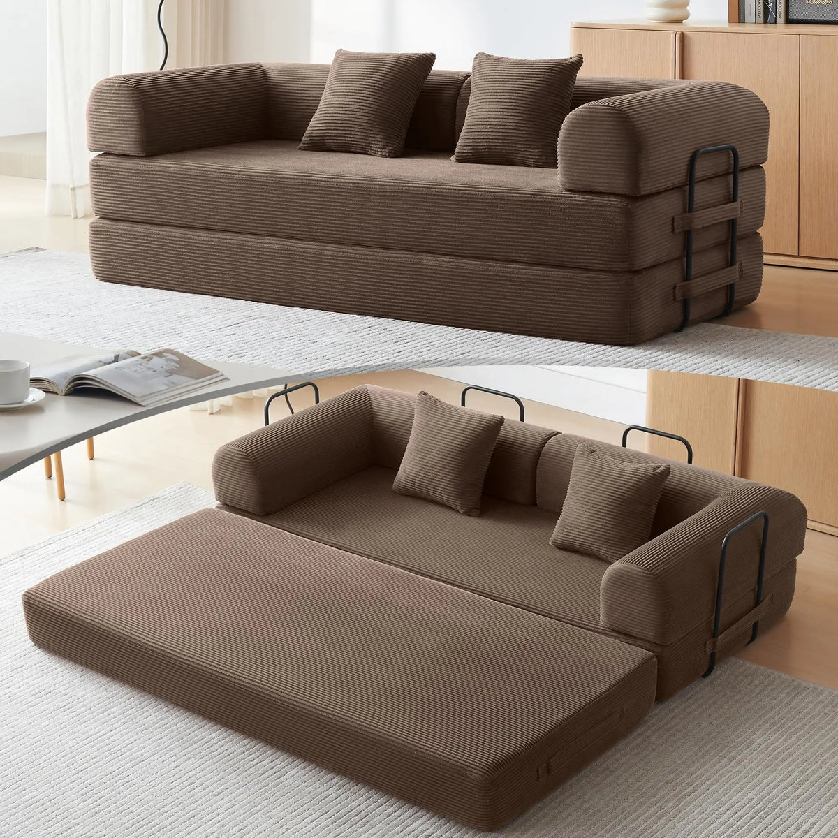 Convertible Boneless Futon Sofa Bed With Multifunctional Sleeper Design