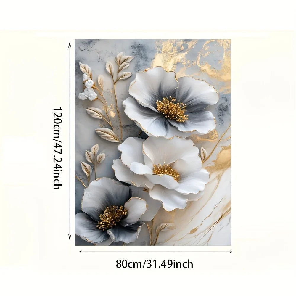Modern Luxury Floral Canvas Mural Framed Wall Art Decor