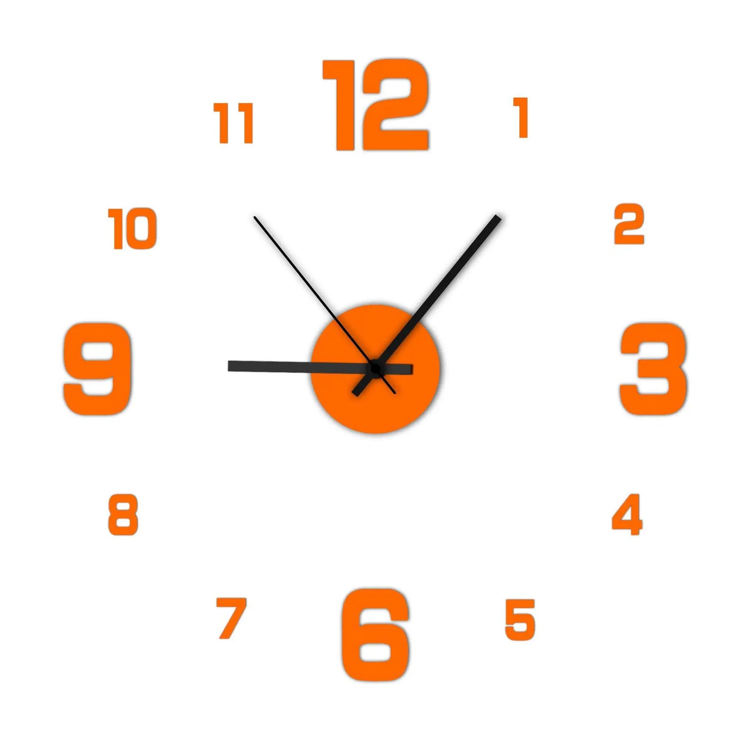 Frameless DIY Wall Clock Decal Silent Living Room Office Decoration
