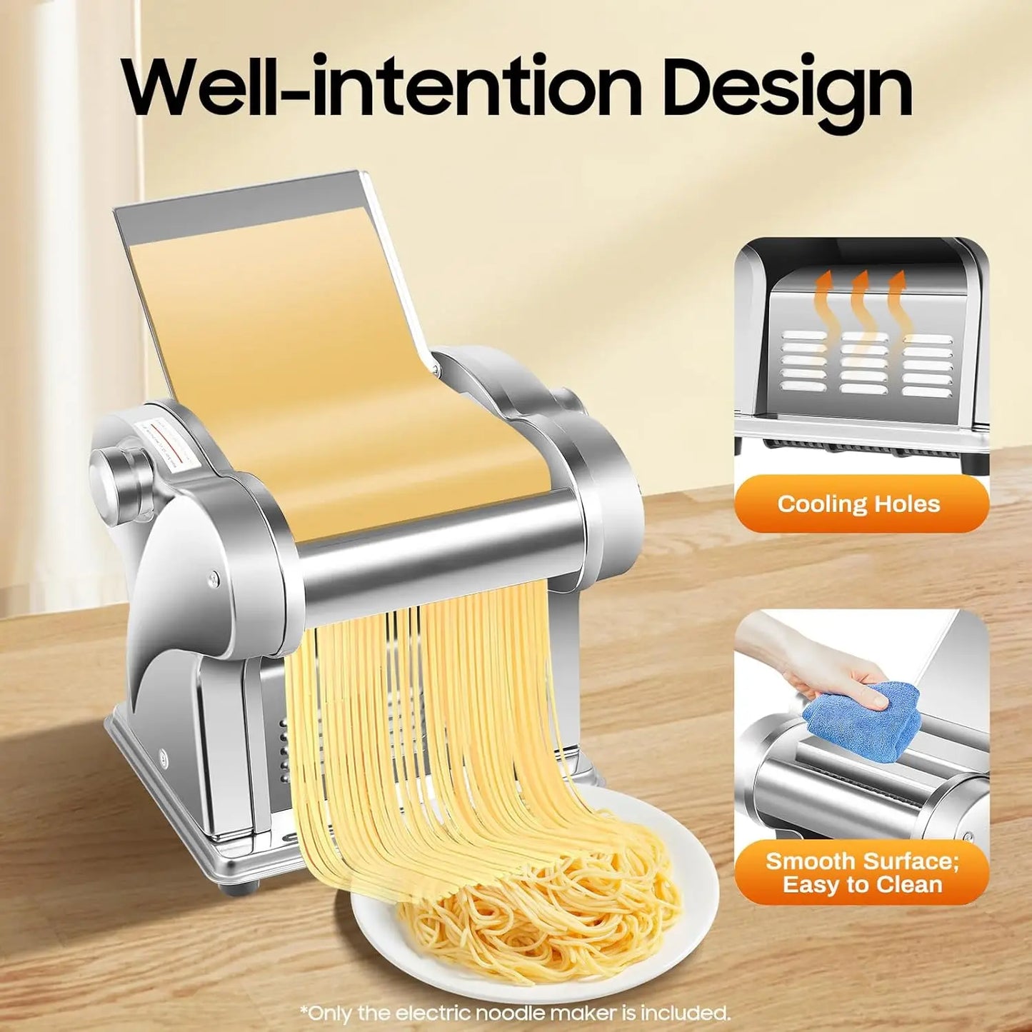 XMSJ Electric Pasta Maker Machine 135W Stainless Steel