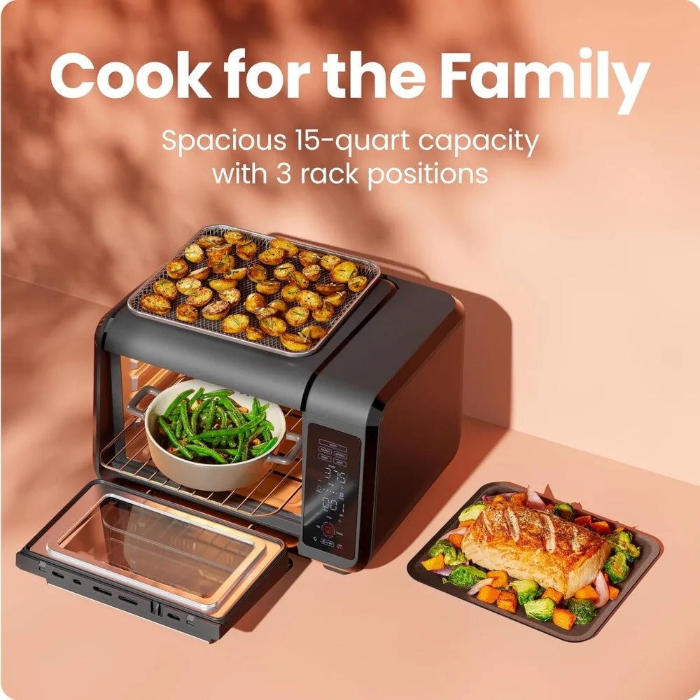 XMSJ 15 Quart Air Fryer Toaster Oven With 5 Functions