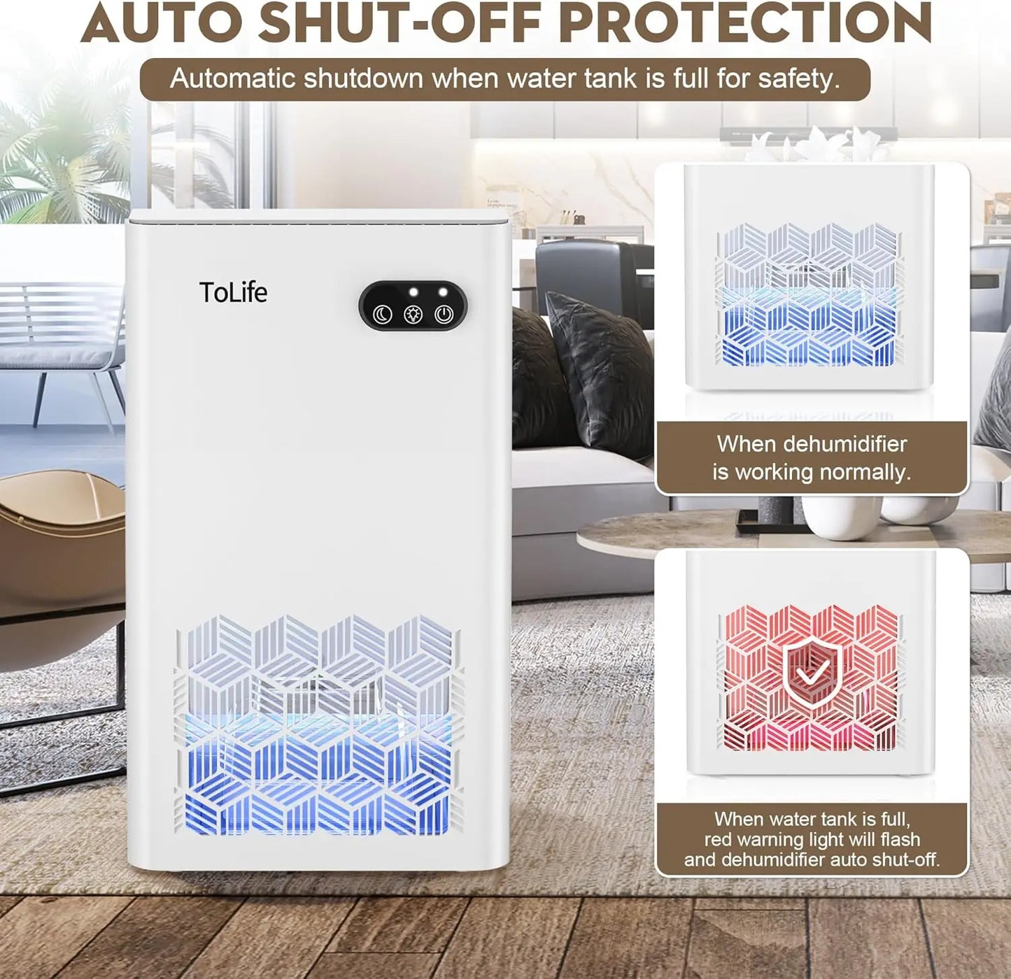 XMSJ Dehumidifier For Home Quiet Auto Shutoff 95 Oz Tank