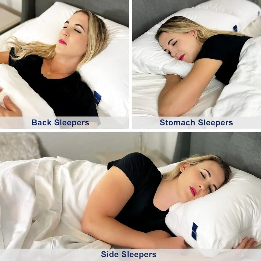 Pillows Set of 2 Hybrid Shredded Memory Foam Adjustable Loft