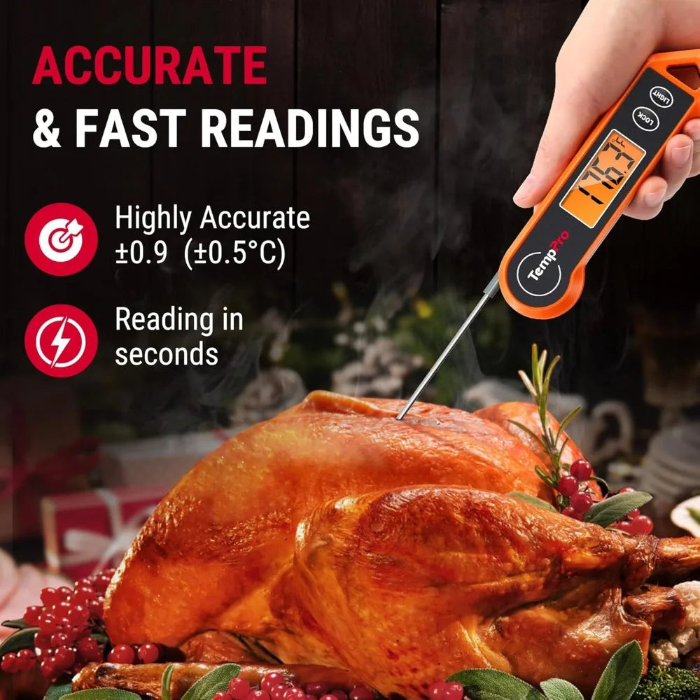 NBVCX Instant Read Waterproof Digital Meat Thermometer for Grilling BBQ