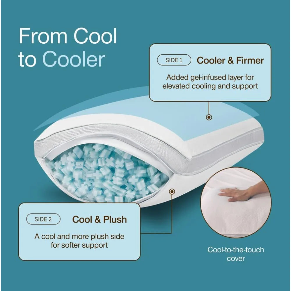 Cooling Gel Memory Foam Pillow For Back Neck Support
