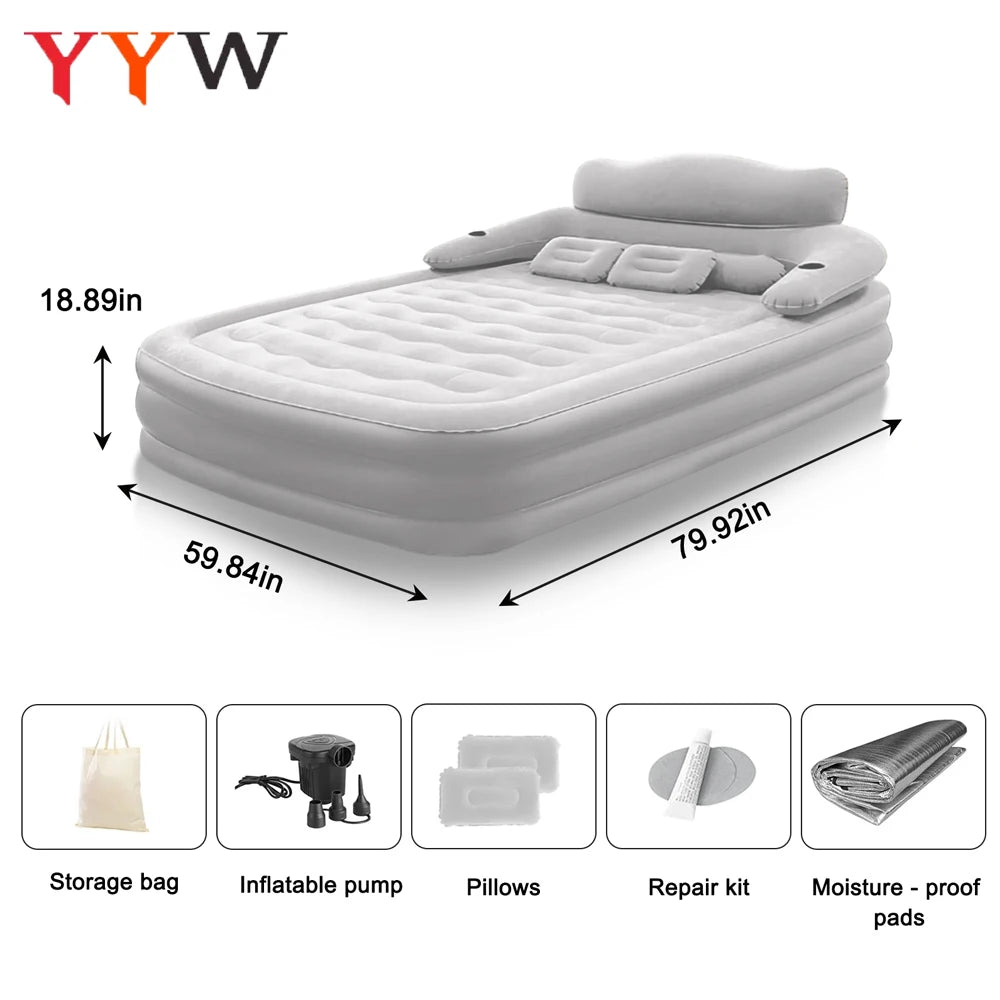 Portable Inflatable Two Person Camping Air Mattress Bed