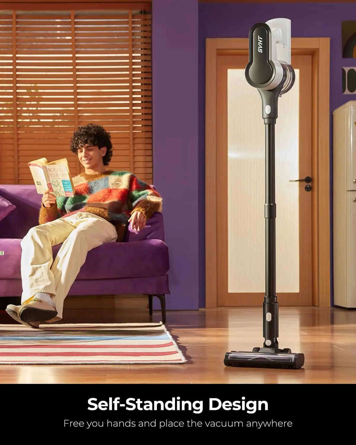 XMSJ Cordless Vacuum Cleaner 500W 45KPa Self-Standing