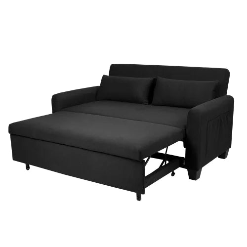 Convertible Sleeper Sofa Bed With Adjustable Backrest And Pockets