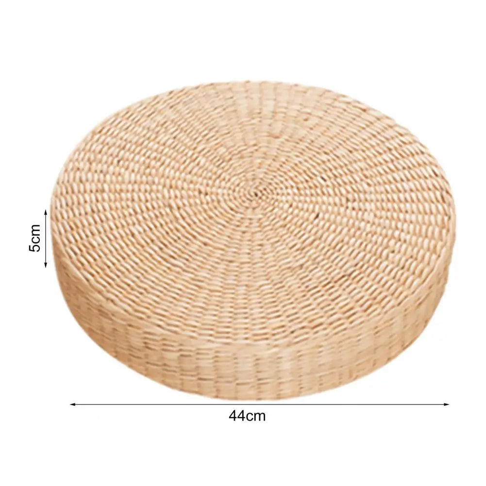 Round Straw Tatami Cushion Breathable Pillow For Floor Home Garden