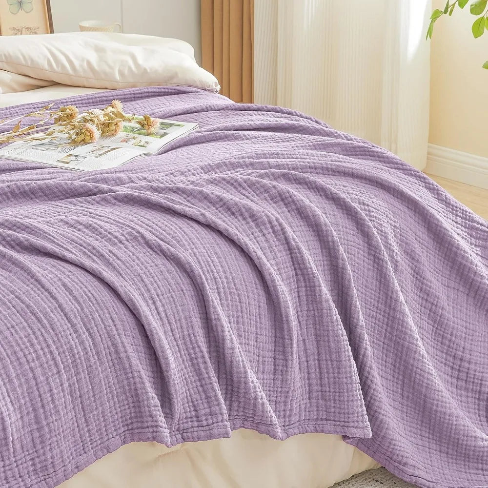 Cotton Muslin Blanket All Season Gauze Breathable Layering