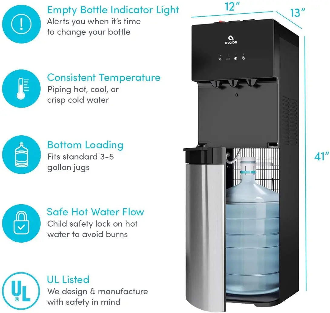 XMSJ A4BLWTRCLR Bottom Loading Water Cooler Dispenser Three Temperature Settings