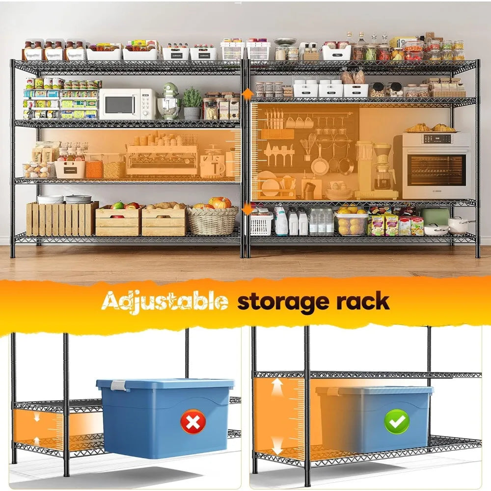 XMSJ Four Tier Metal Wire Storage Shelving Unit For Garage